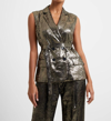 French Connection Alara Molten Sleeveless Gilet In Metallic In Multi
