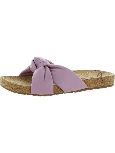 Zodiac Mae Womens Slip On Knotted Slide Sandals In Purple