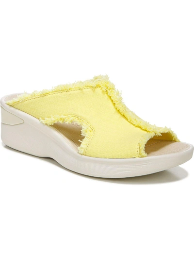 Bzees Serendipity Womens Padded Insole Slip On Slide Sandals In Yellow