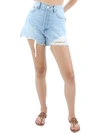 RE/DONE 90'S LOW WOMENS LIGHT WASH DISTRESSED DENIM SHORTS