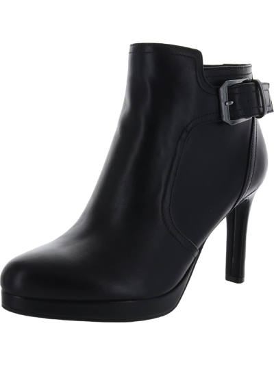 Naturalizer Tatum Womens Leather Ankle Booties In Black