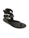 Journee Collection Kyle Womens Faux Leather Ankle Straps Flat Sandals In Black