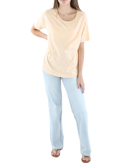 Three Dots Recycle Womens Marled Jersey T-shirt In Beige