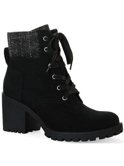SUN + STONE ROMINA WOMENS KNIT ANKLE COMBAT & LACE-UP BOOTS