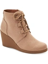 Style & Co Noellee Womens Padded Insole Wedge Boots In Beige