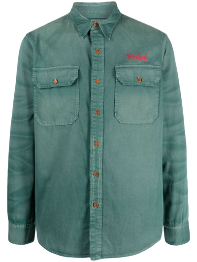 Polo Ralph Lauren Logo-embroidered Cotton Shirt In Green