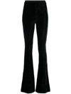 Bally Flared Pants In Black Velvet In Black