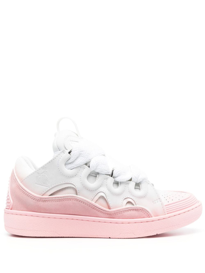 Lanvin Curb Lace-up Sneakers In White