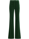 Etro High-waisted Velvet Trousers In Green