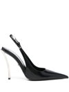 Versace Pin Point 115mm Slingback Pumps In Black