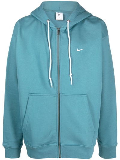 Nike Swoosh Logo拉链连帽衫 In Blue