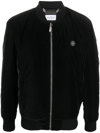 PHILIPP PLEIN LOGO-PATCH ZIP-UP BOMBER JACKET