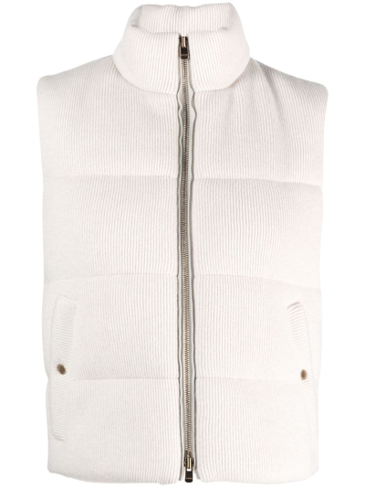 Agnona Cashmere Padded Gilet In Neutrals