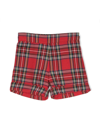 Siola Tartan-check Elasticated-waist Shorts In Red
