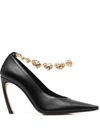 LANVIN SWING 95MM KNOTTED-CHAIN PUMPS