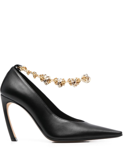 Lanvin Swing 95mm Knotted-chain Pumps In Black