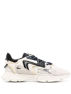 Lacoste Logo-print Panelled Sneakers In Off White/navy