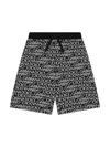 Dolce & Gabbana Boy's Logo-print Cotton Jogging Shorts In Black
