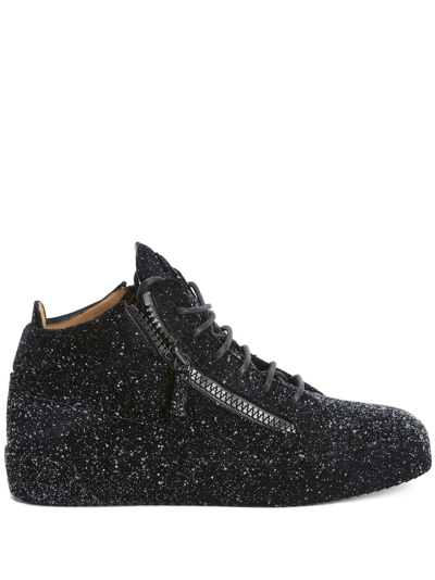 Giuseppe Zanotti Glitter-embellished Sneakers In Black