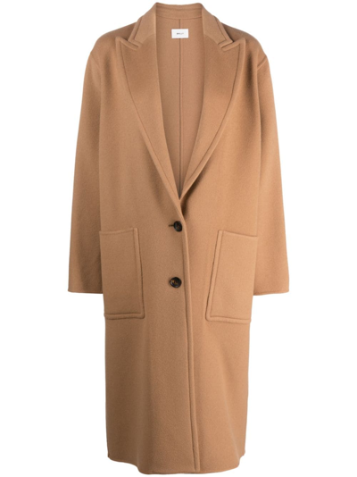 Bally Single-breast Wool-blend Coat In Camel