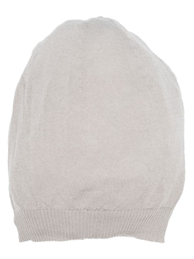 Rick Owens Ribbed-knit Cashmere Beanie In Grey