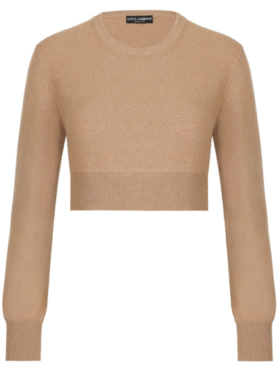 DOLCE & GABBANA CASHMERE-BLEND CROPPED JUMPER