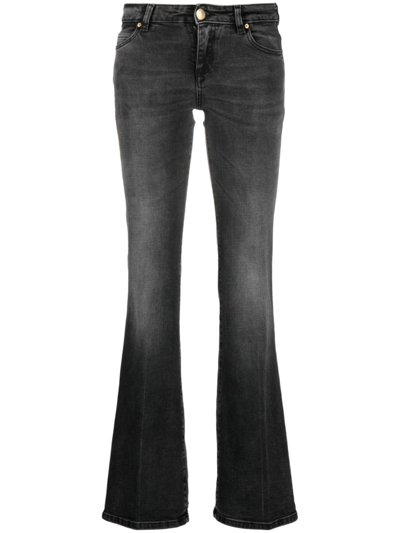 Pinko Mid-rise Flared Jeans In Black
