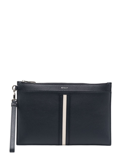 Bally Mythos Leather Clutch Bag In Black