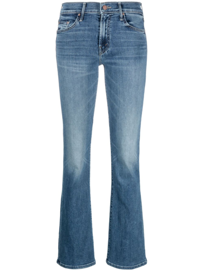 Mother The Outsider Ankle Flare Jeans In Blue