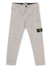 Stone Island Compass-patch Cargo Jeans In Grey
