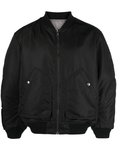 Diesel Oval-d Reversible Nylon Bomber Jacket In Black