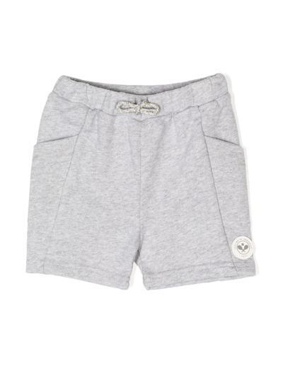 Tartine Et Chocolat Babies' Logo-patch Cotton Shorts In Grey