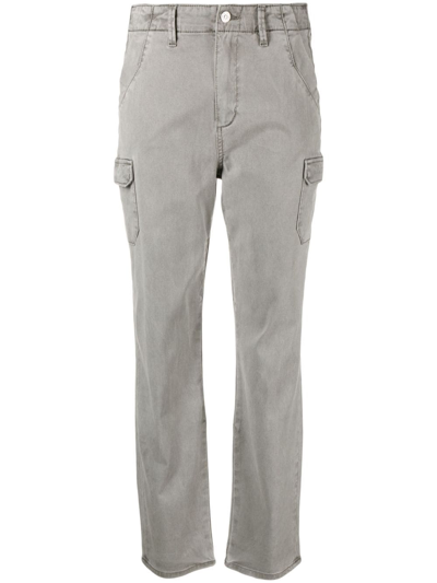 Paige High-waist Straight-leg Jeans In Grey