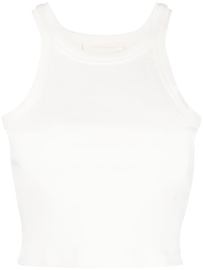 Closed Cropped Tank Top In White