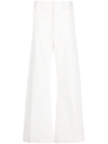 Polo Ralph Lauren High-waisted Stretch-cotton Palazzo Pants In White