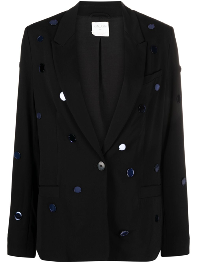 Forte Forte Mirror-embellished Single-breasted Blazer In Black