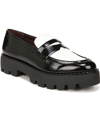 Franco Sarto Balin Platform Loafer In Black/white Faux Leather