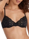 Skarlett Blue Smitten Underwire Eyelet Lace Demi Bra In Black