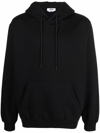 Msgm Logo-embroidered Cotton Hoodie In Black