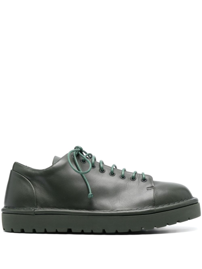 Marsèll Lace-up Leather Trainers In Green
