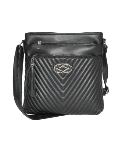 Nicci Ladies' Quilted Cross Body Bag In Black