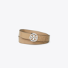 Tory Burch Miller Embossed-crocodile Leather Belt In Terre/silver
