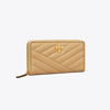 Tory Burch Kira Chevron Zip Continental Wallet In Desert Dune