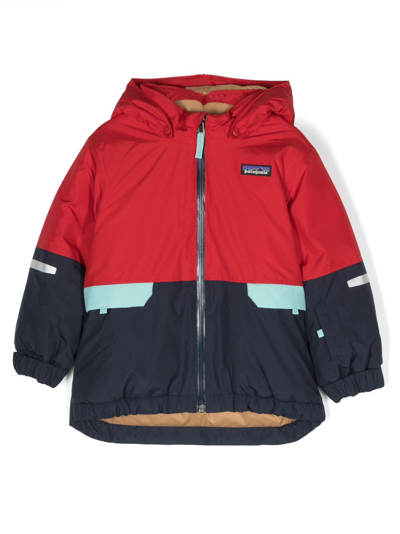 Patagonia Kids' Zip-up Padded Hooded Jacket In Red