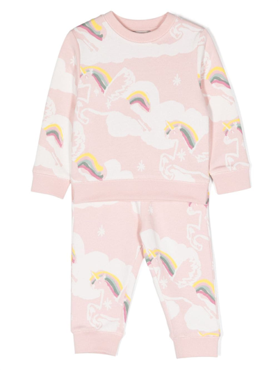 Stella Mccartney Kids' 图案印花运动套装 In Pink