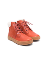 Camper Lace-up Leather Boots In Red