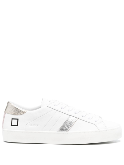 Date Hill Low Trainer In Leather With Side Logo In White