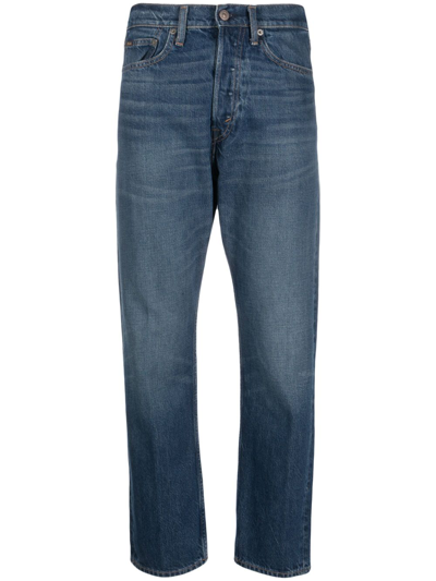 Polo Ralph Lauren 3x1 Rigid High-waist Cropped Jeans In Blue