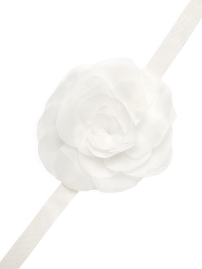 Cynthia Rowley Women's Organza Floral Multi-purpose Band In White