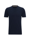Hugo Boss Cotton-jersey T-shirt With Printed Logo In Dark Blue